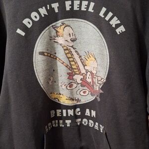 Calvin And Hobbes Graphic Black Sweater